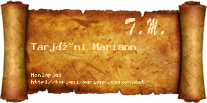 Tarjáni Mariann névjegykártya