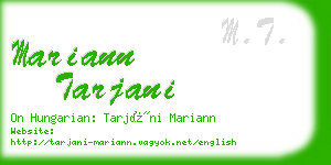 mariann tarjani business card